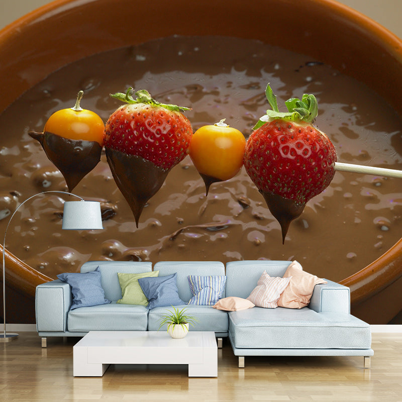 Brehn | Lichte kleur chocolade muurstain resistente hedendaagse dessertwinkel wandbekleding