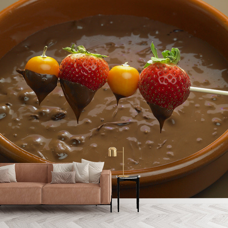 Brehn | Lichte kleur chocolade muurstain resistente hedendaagse dessertwinkel wandbekleding