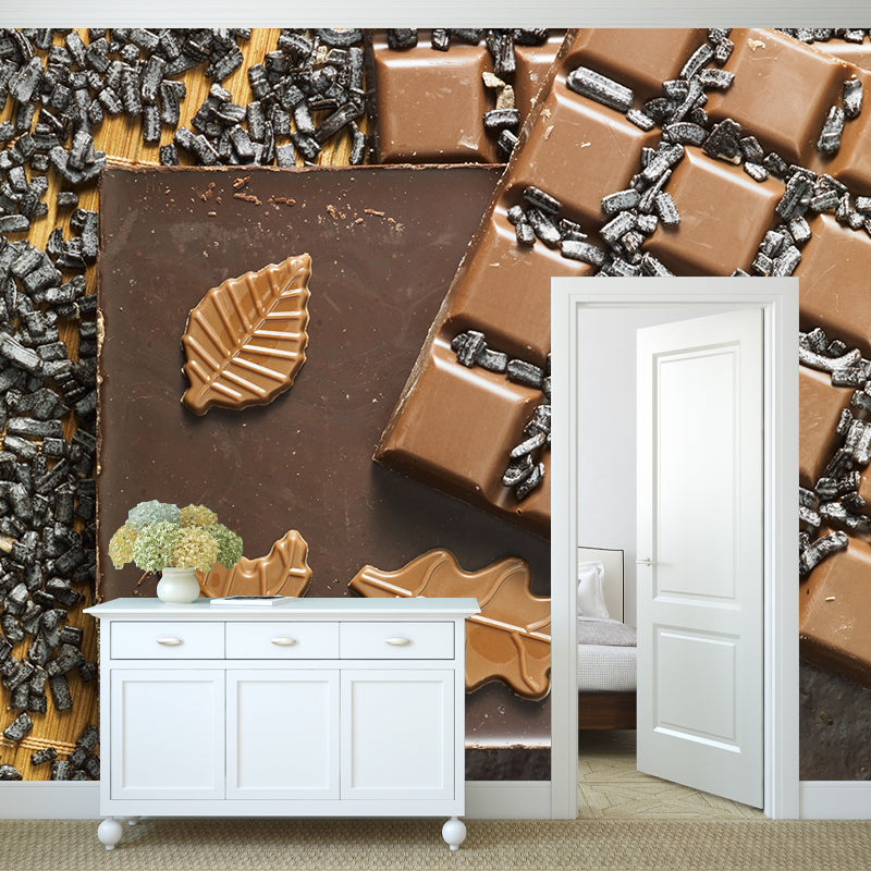 Brehn | Lichte kleur chocolade muurstain resistente hedendaagse dessertwinkel wandbekleding