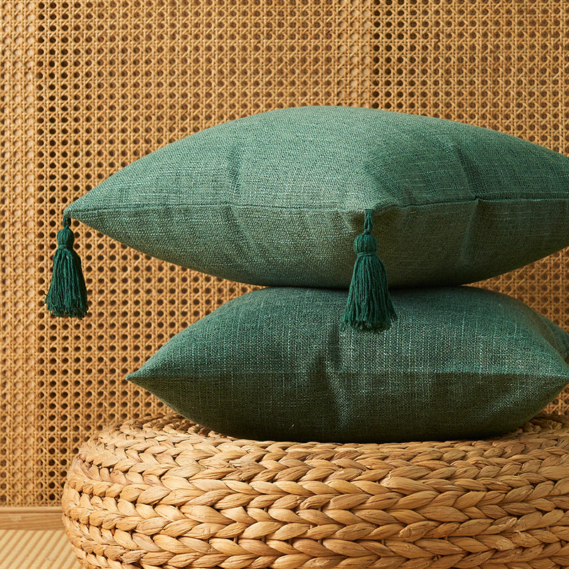 Artisan Texturiertes Wurfkissen mit Quasten