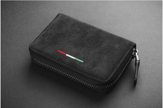 Brehn | Großer Kapazität Slim Geflochtene Wildleder Kartenhalter, für Einkaufen, Reisen, Joggen oder Arbeiten
