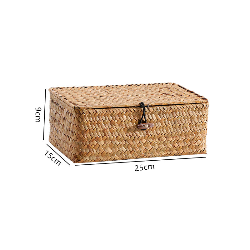 Handgewebte Aufbewahrungsbox mit Deckel Brehn