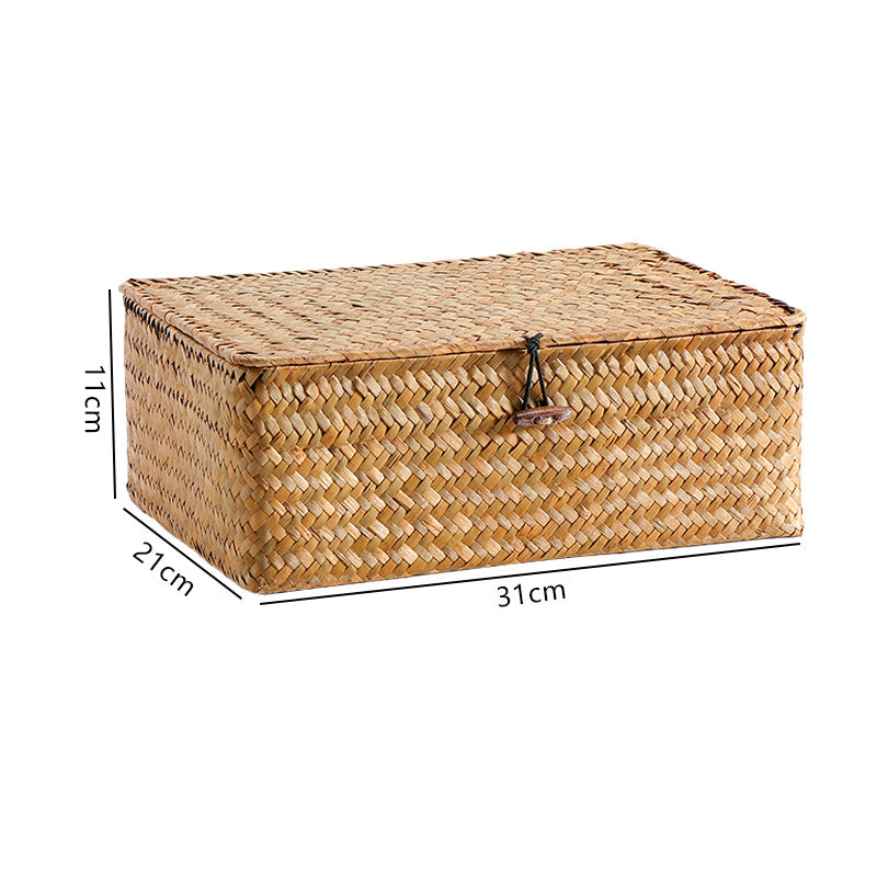 Handgewebte Aufbewahrungsbox mit Deckel Brehn