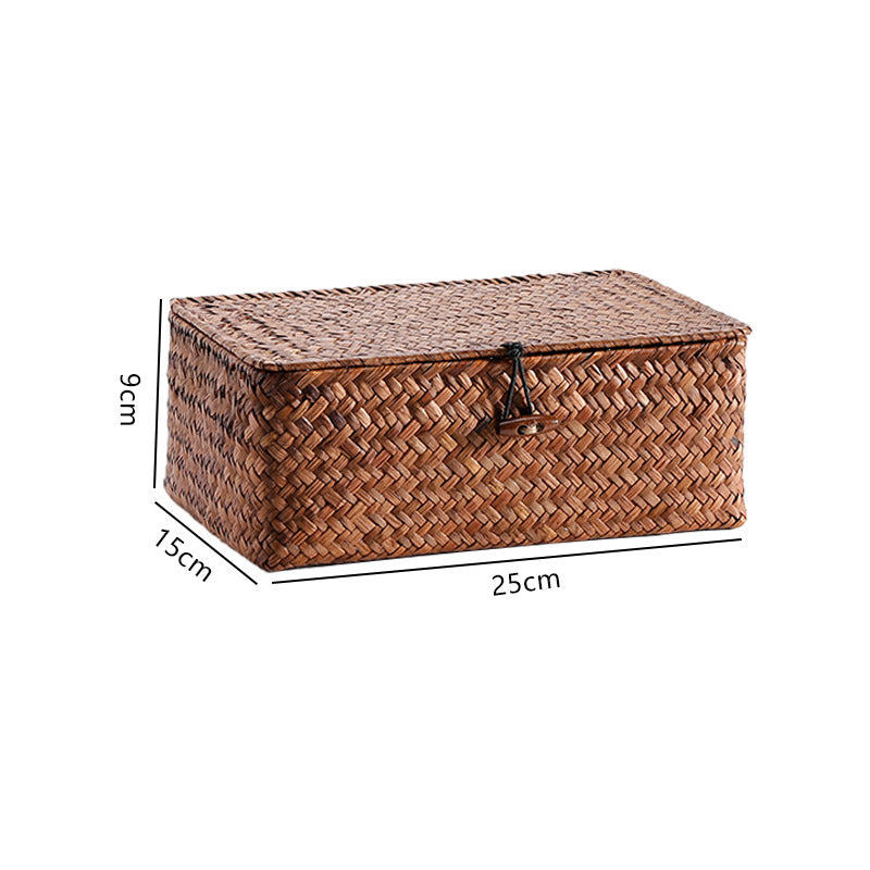 Handgewebte Aufbewahrungsbox mit Deckel Brehn