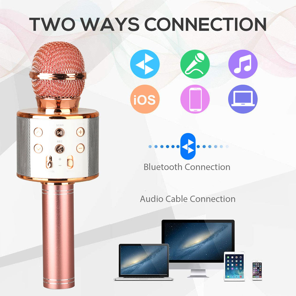 Brehn | Wiederaufladbares kabelloses Bluetooth Karaoke-Mikrofon