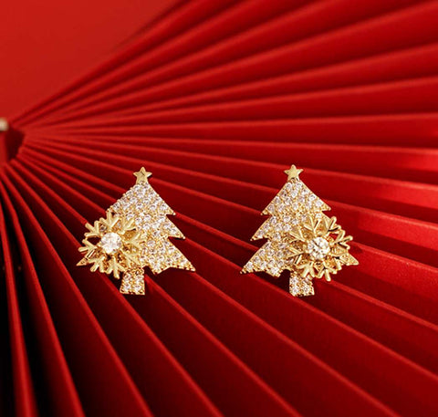 Rotierende Weihnachtsbaum Ohrringe | Brehn