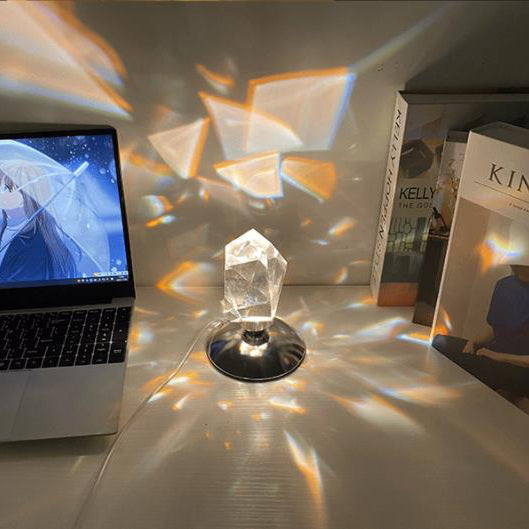 Brehn | LuxorLite Diamant Crystal LED Tischlampe | Luxuriöses Stimmungslicht | 3- oder 16-Farbenwechsel | Kabelloses Nachtlicht