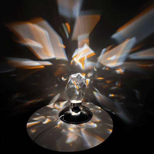 Brehn | LuxorLite Diamant Crystal LED Tischlampe | Luxuriöses Stimmungslicht | 3- oder 16-Farbenwechsel | Kabelloses Nachtlicht