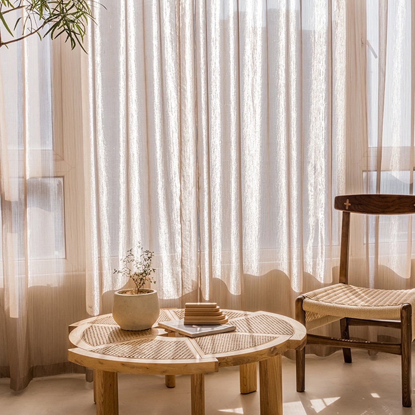 Transparente Leinen-Vorhänge, Leicht und Modern für Wohnzimmer | Brehn