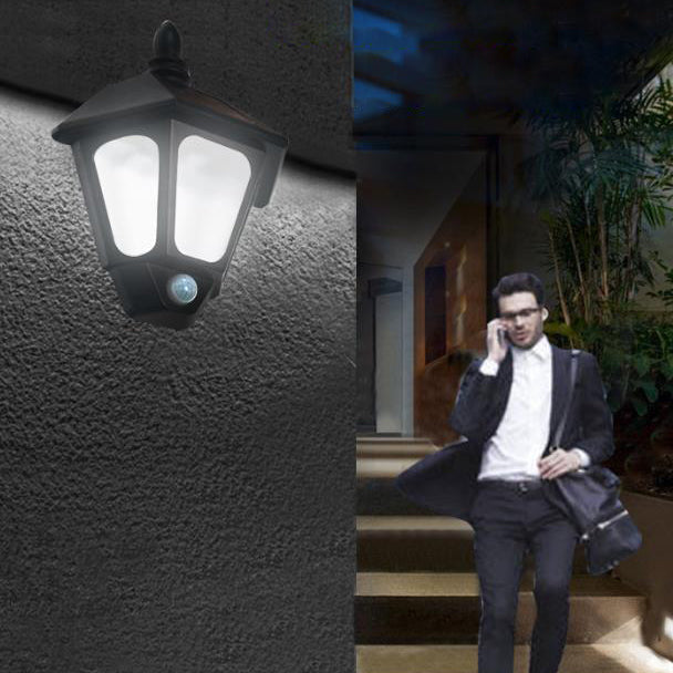 Moderner Minimalistischer Solar-Außenwasserfester Induktions-Zweifarbige Beleuchtung LED Außen-Garten-Wand-Sconce Lampe | Brehn