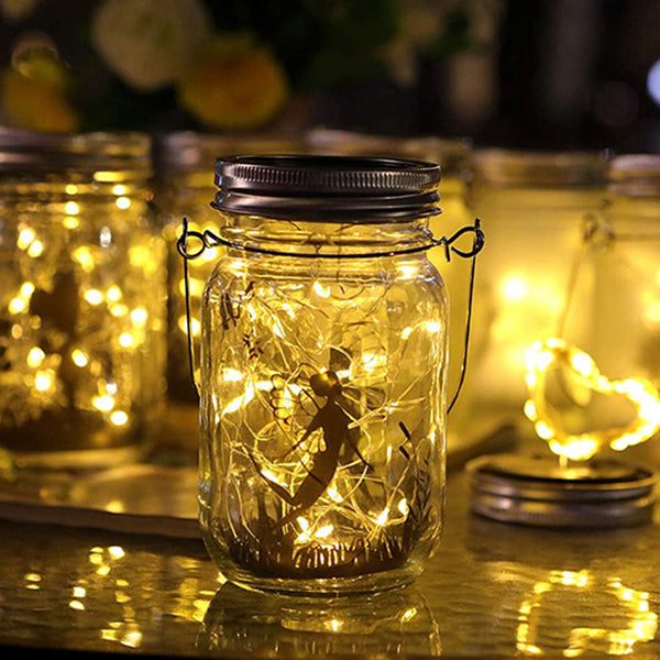 Solar Kreatives Feen-LED-Außenlicht aus mattiertem Glas