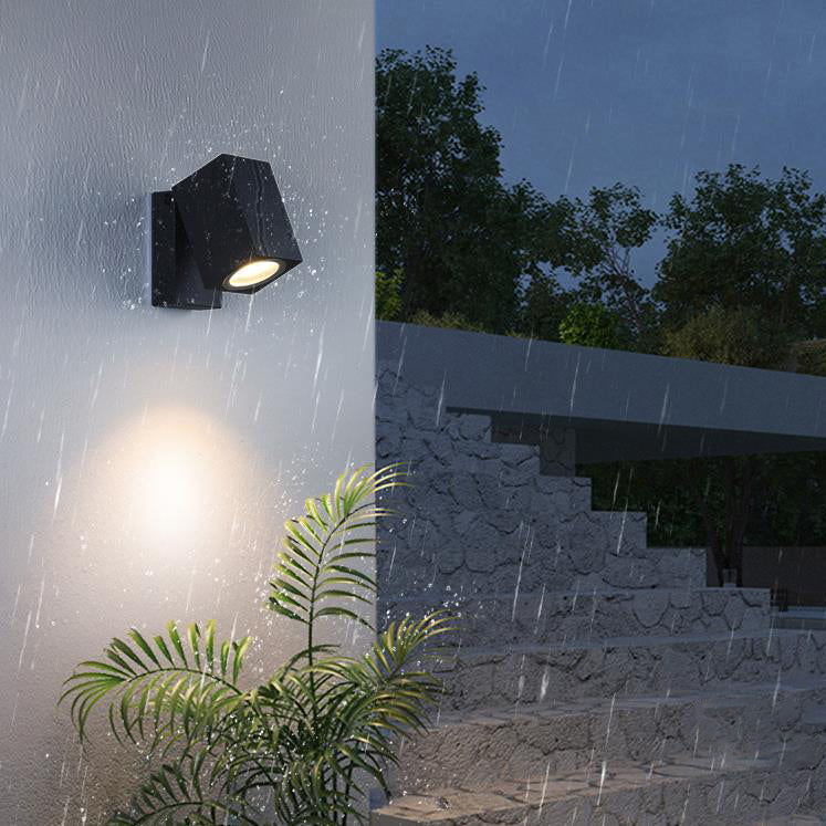 Modernes Outdoor-Wasserdichtes Quadrat-Spotlight Einstellbarer Winkel LED Garten Wand Sconce Lampe | Brehn