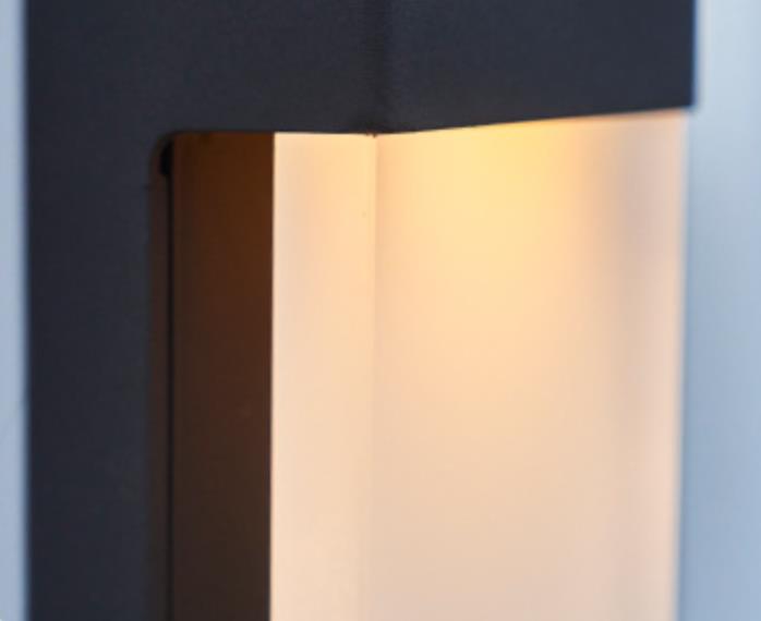 Solar Square Frosted Glass Wasserdichte Außen-LED-Wandleuchte | Brehn