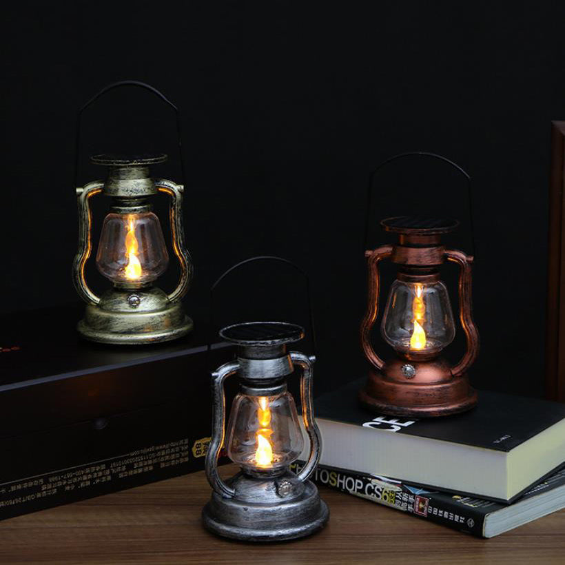 Solar-Retro-Petroleumlampe, Pferdelampe, LED-Außenbeleuchtung für Garten und Terrasse, tragbare Flammenkerzenlampe