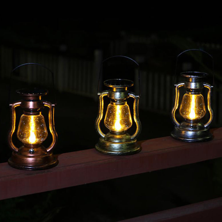 Solar-Retro-Petroleumlampe, Pferdelampe, LED-Außenbeleuchtung für Garten und Terrasse, tragbare Flammenkerzenlampe