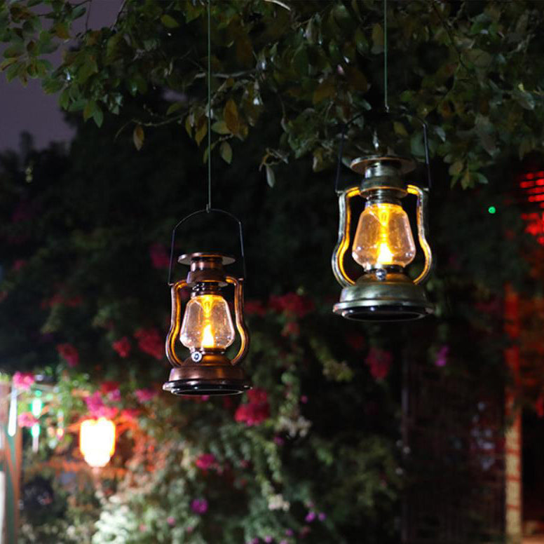 Solar Retro Kerosene Lampe Pferdelampe LED Außen Garten Patio Dekoration Tragbare Flamme Kerzenlicht | Brehn