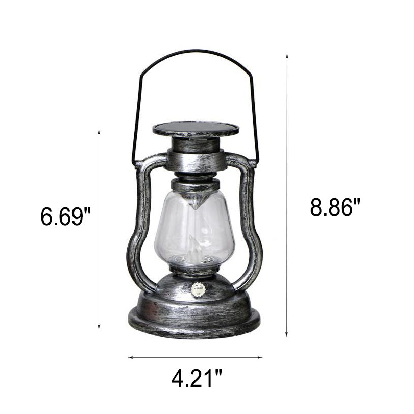 Solar-Retro-Petroleumlampe, Pferdelampe, LED-Außenbeleuchtung für Garten und Terrasse, tragbare Flammenkerzenlampe