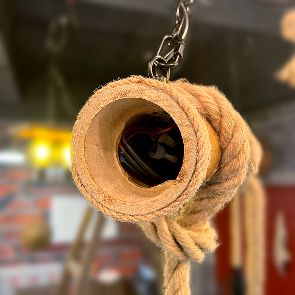 Brehn | AlessioGlow - Retro Metall Holz Pendelleuchte für atmosphärische Innenräume