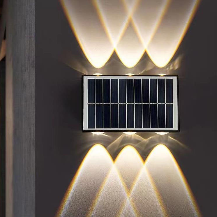 Zeitgenössische industrielle Solar wasserdichte ABS Säulen LED Wandlampe für den Außenbereich | Brehn