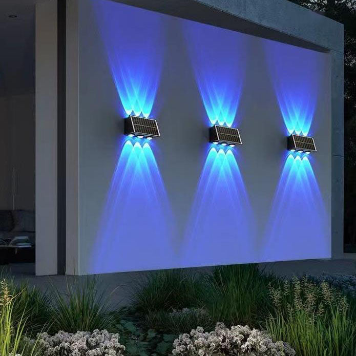 Zeitgenössische industrielle Solar wasserdichte ABS Säulen LED Wandlampe für den Außenbereich | Brehn