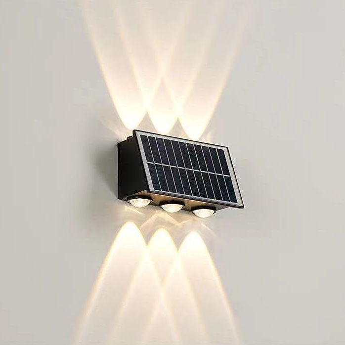Zeitgenössische industrielle Solar wasserdichte ABS Säulen LED Wandlampe für den Außenbereich | Brehn