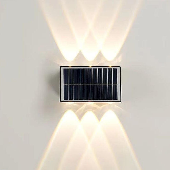 Zeitgenössische industrielle Solar wasserdichte ABS Säulen LED Wandlampe für den Außenbereich | Brehn