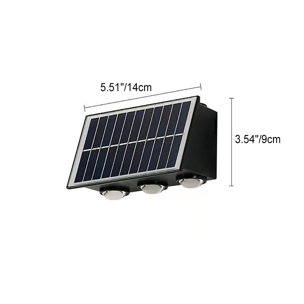 Zeitgenössische industrielle Solar wasserdichte ABS Säulen LED Wandlampe für den Außenbereich | Brehn