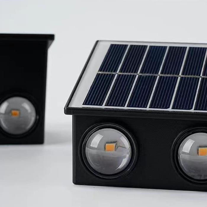 Zeitgenössische industrielle Solar wasserdichte ABS Säulen LED Wandlampe für den Außenbereich | Brehn