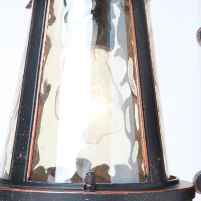 Traditionelle europäische wasserdichte Aluminium-Glas-Zylinder 1-Licht Wandleuchte für den Außenbereich | Brehn