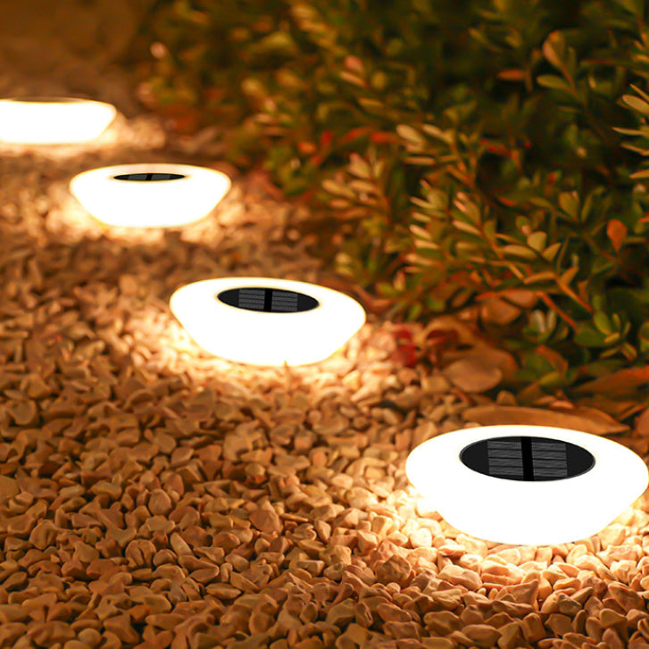 Solarbetriebene, wasserdichte, runde LED-Gartenleuchte aus PP/PS für den Außenbereich