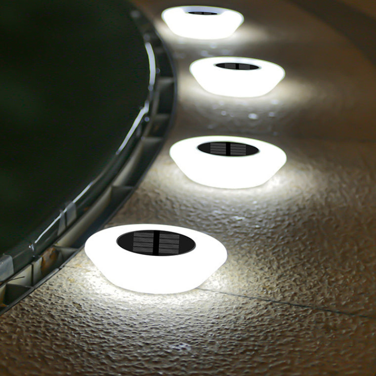 Solarbetriebene, wasserdichte, runde LED-Gartenleuchte aus PP/PS für den Außenbereich