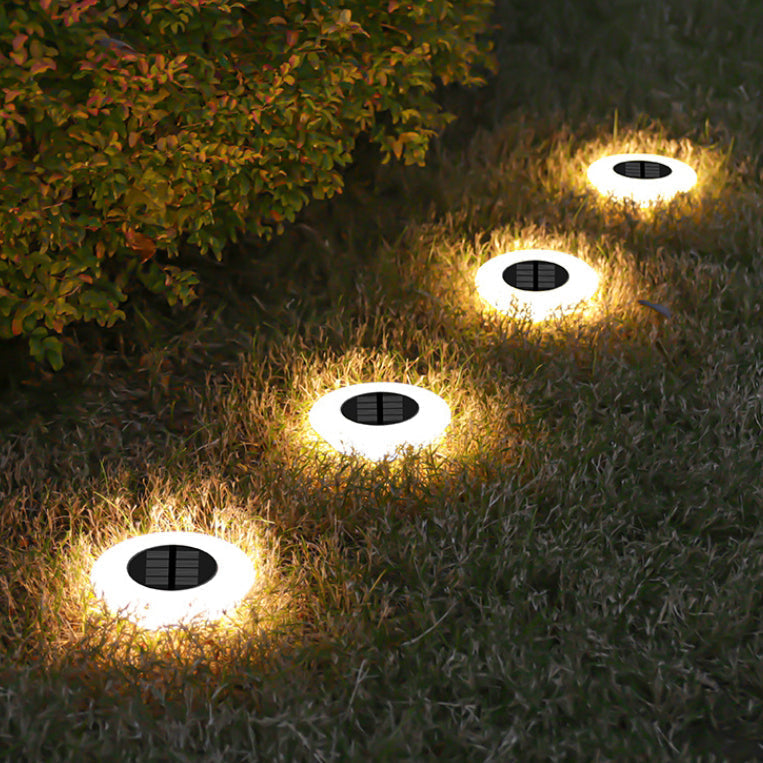 Solarbetriebene, wasserdichte, runde LED-Gartenleuchte aus PP/PS für den Außenbereich