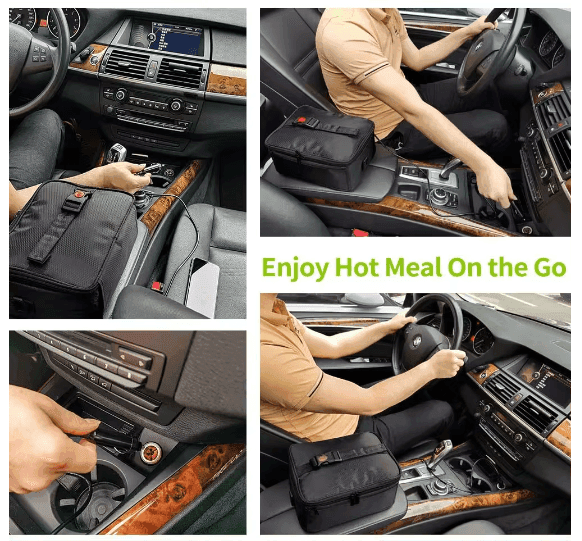 HeatGo Pro – Elektrischer tragbarer Lebensmittelwärmer Lunchbox mit 3-in-1 Anschluss | Brehn