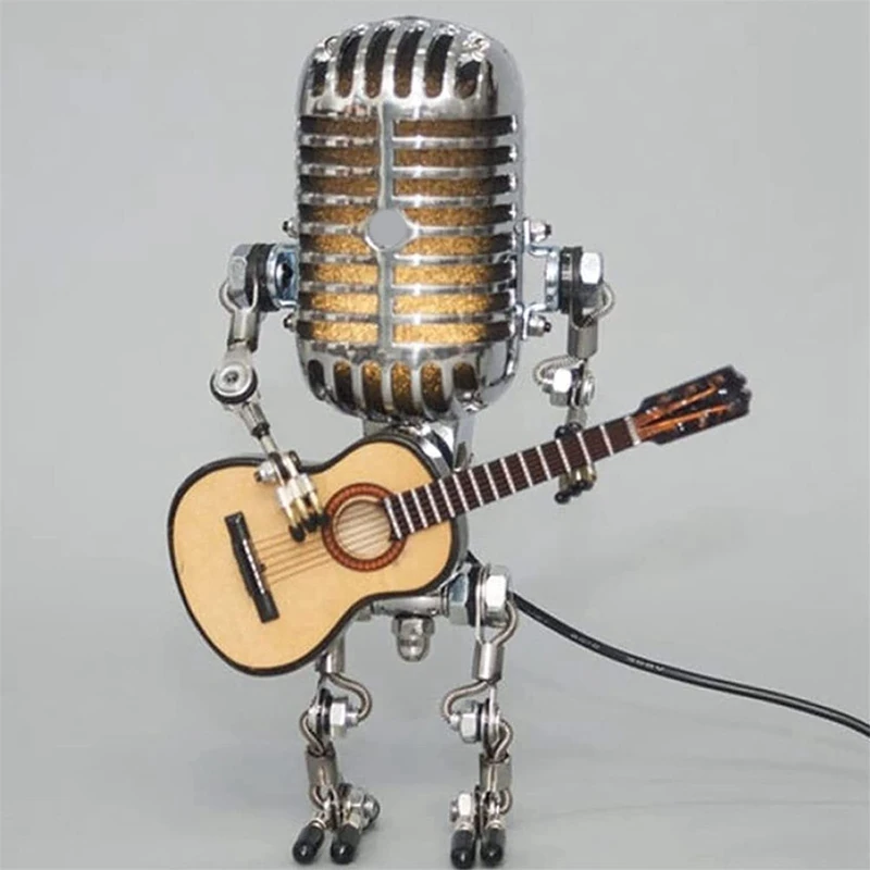 Retro-Mikrofon-Roboter-Metall-Schreibtischlampe | Brehn