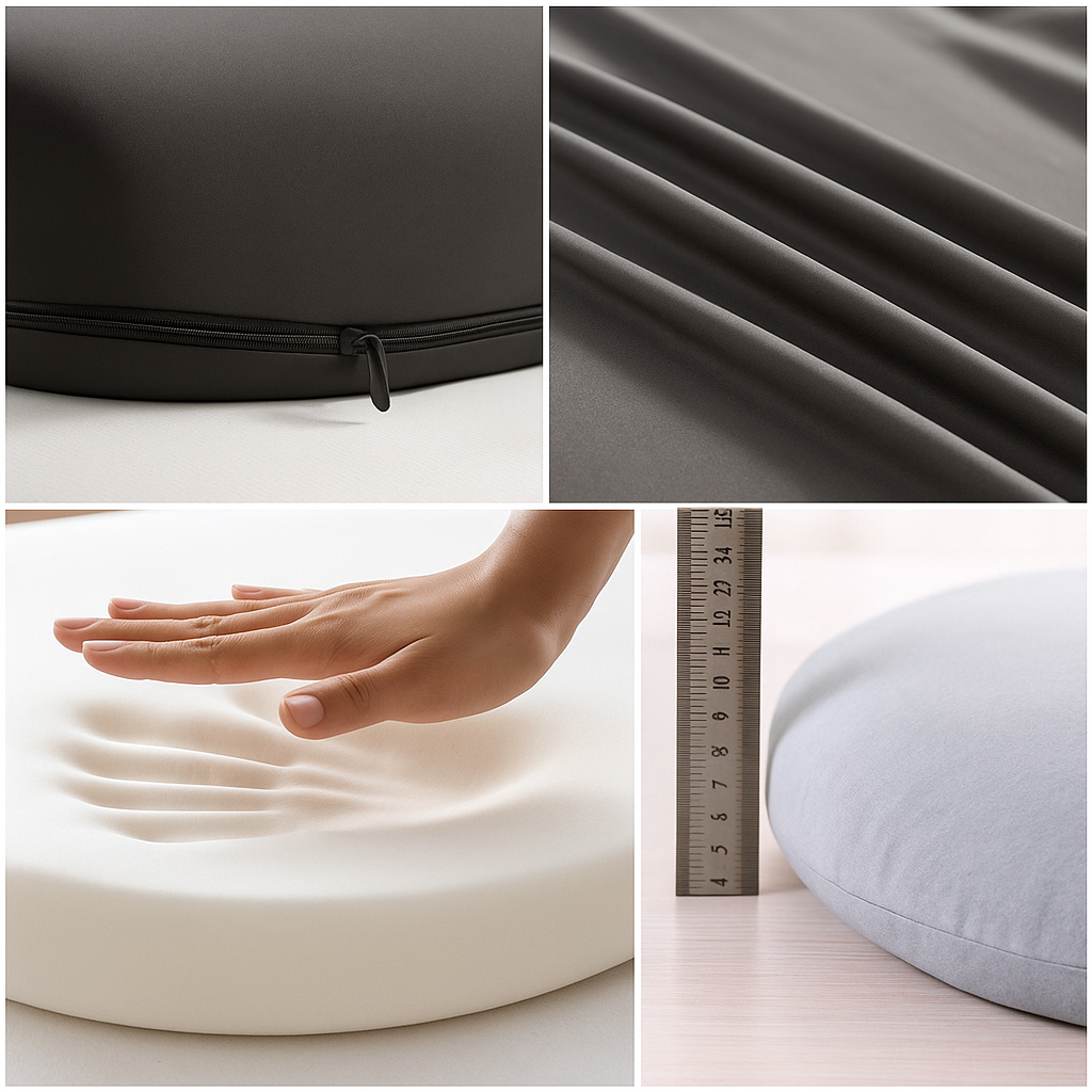 Memory Foam Rückenschmerzen Linderung – Ergonomische Hochdichte Unterstützung – Tragbar für Arbeit und Reisen Brehn