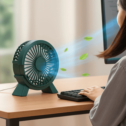 Mini Elektrisch Tragbarer Wiederaufladbarer und Lautloser Ventilator | Brehn