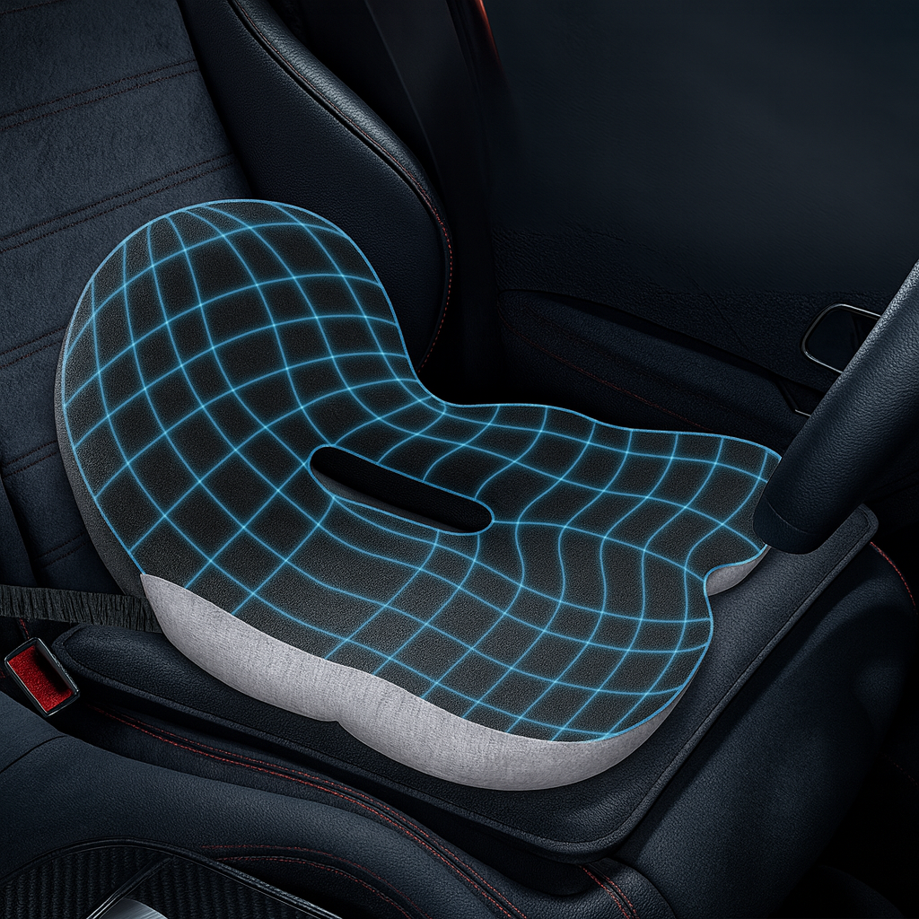 Lenden- & Steißbeinschmerzlinderung – Memory Foam Rutschfeste Unterstützung – Büro Auto Zuhause Nutzung Brehn