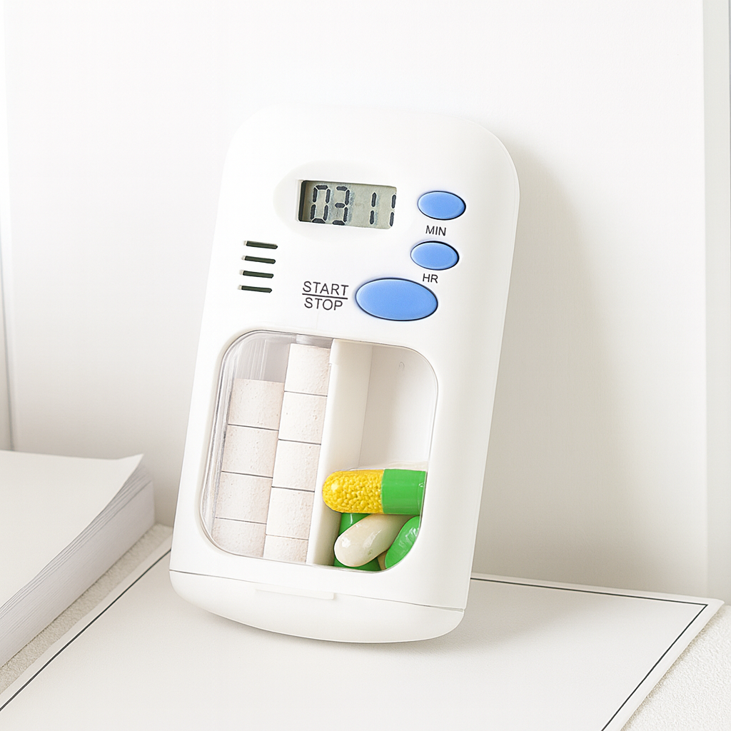 Medikamentenerinnerung mit Timer – Tragbar & Einfach zu bedienen – Tägliche Gesundheitsunterstützung Brehn
