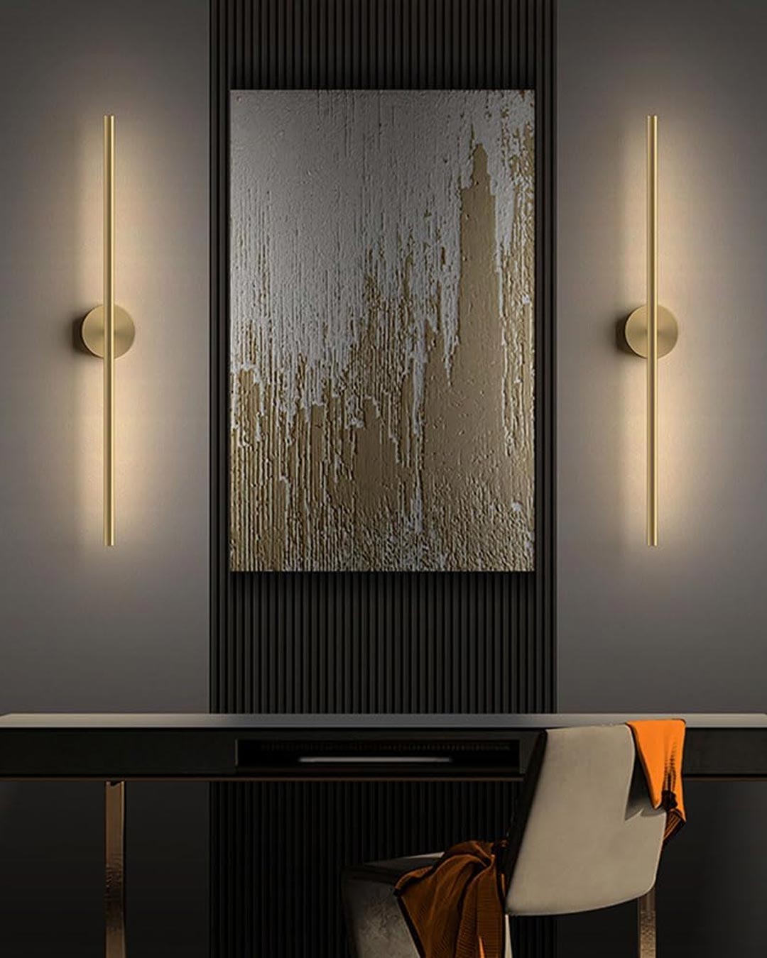 Brehn | Moderne Lineare LED Wandleuchte - Gold