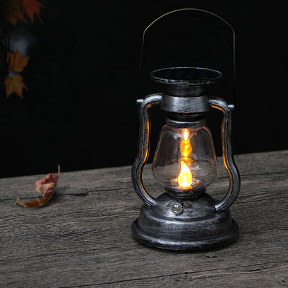 Antike inspirierte Solar-LED-Lampe mit Glasglocke und Metallgriff Brehn