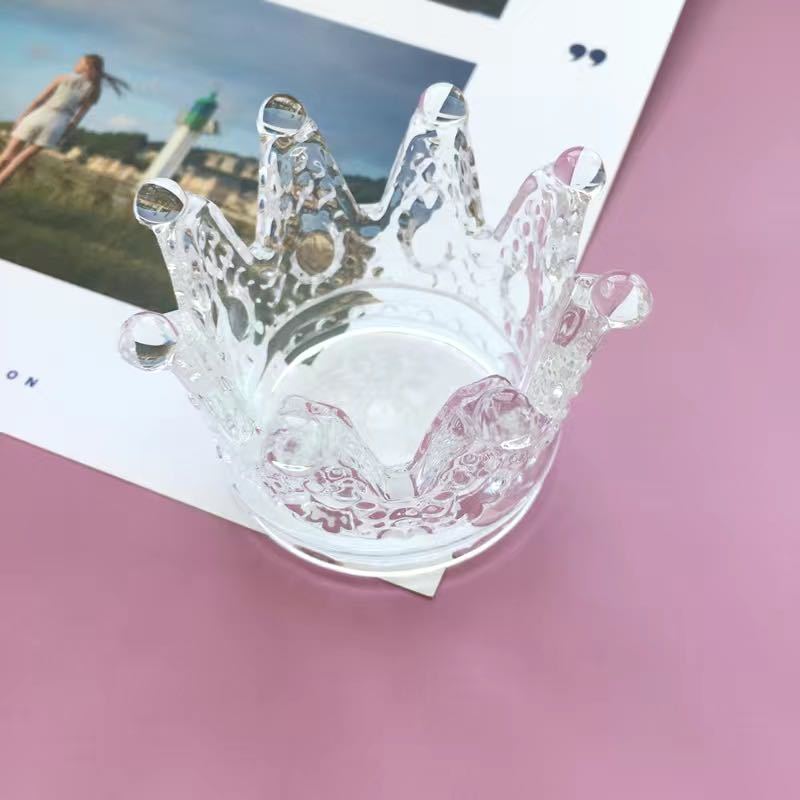 Krone-förmiger texturierter Glas Teelichthalter Brehn