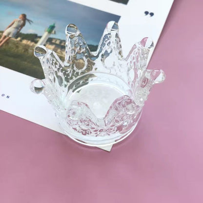 Krone-förmiger texturierter Glas Teelichthalter Brehn