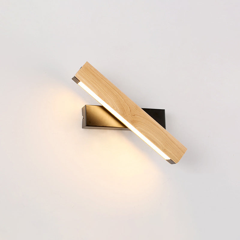 Lineare Lese-Wandleuchte Moderne Holz Rotierbare LED Schlafzimmer Wandleuchte Beleuchtungseinrichtung | Brehn