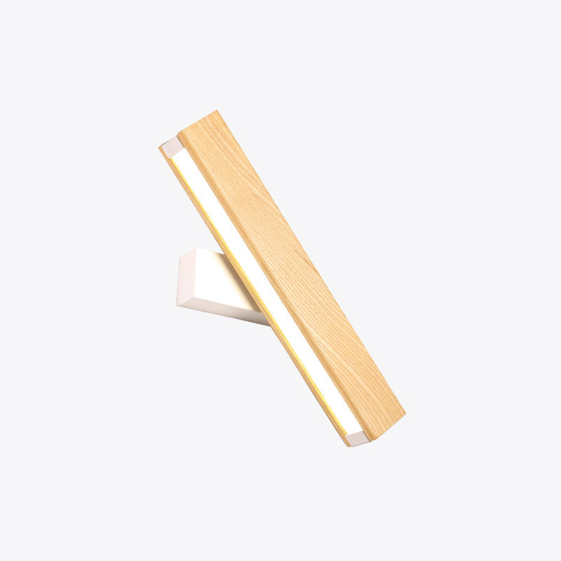 Lineare Lese-Wandleuchte Moderne Holz Rotierbare LED Schlafzimmer Wandleuchte Beleuchtungseinrichtung | Brehn