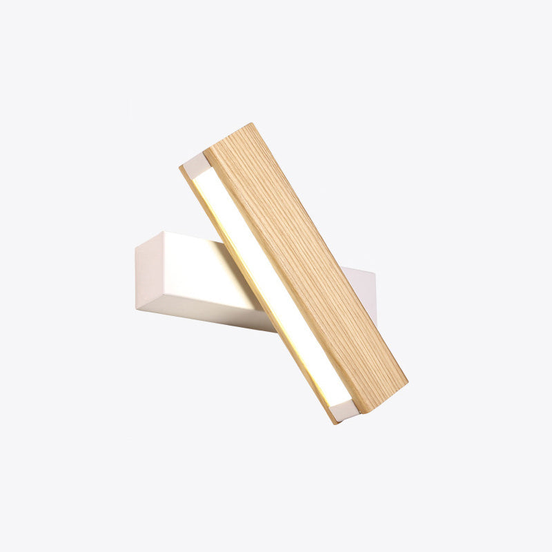 Lineare Lese-Wandleuchte Moderne Holz Rotierbare LED Schlafzimmer Wandleuchte Beleuchtungseinrichtung | Brehn