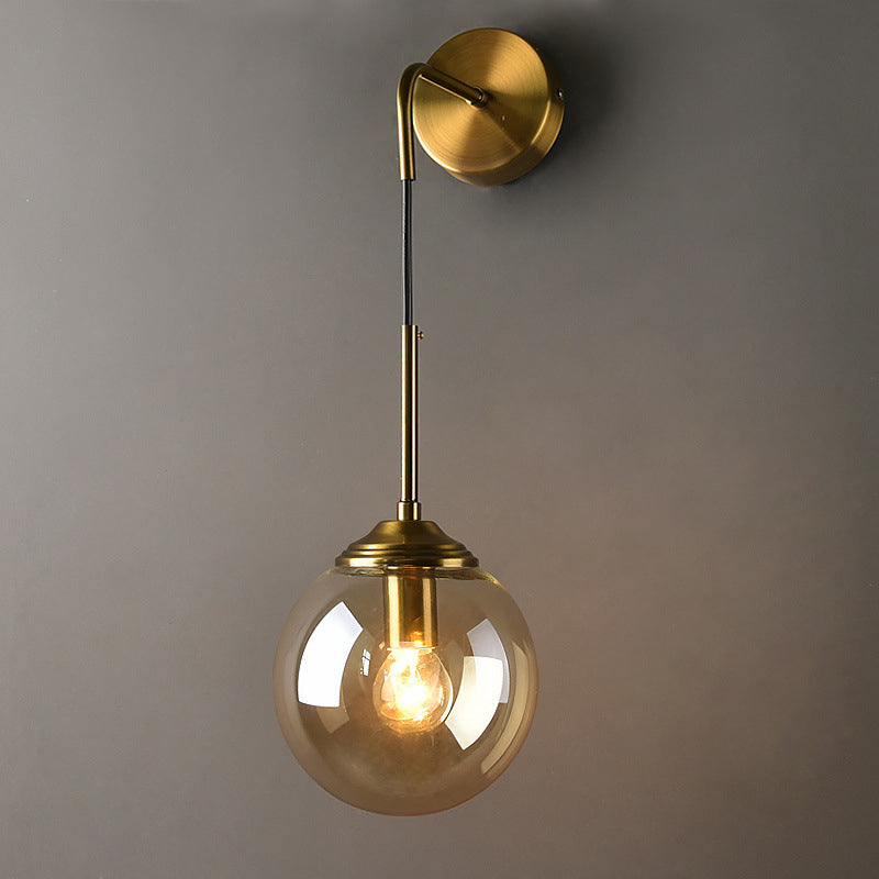 Globe Glas Wandmontage Lichtarmatur Zeitgenössisch 1 Kopf Gold Wandbeleuchtung für Schlafzimmer | Brehn