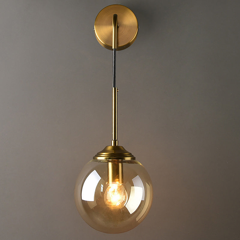 Globe Glas Wandmontage Lichtarmatur Zeitgenössisch 1 Kopf Gold Wandbeleuchtung für Schlafzimmer | Brehn