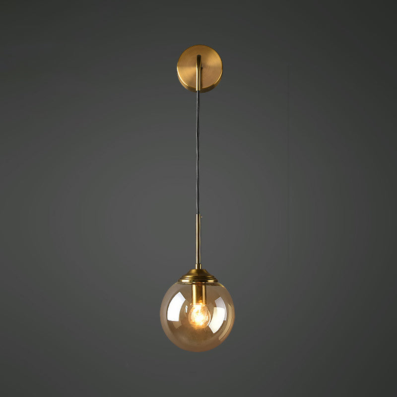 Globe Glas Wandmontage Lichtarmatur Zeitgenössisch 1 Kopf Gold Wandbeleuchtung für Schlafzimmer | Brehn