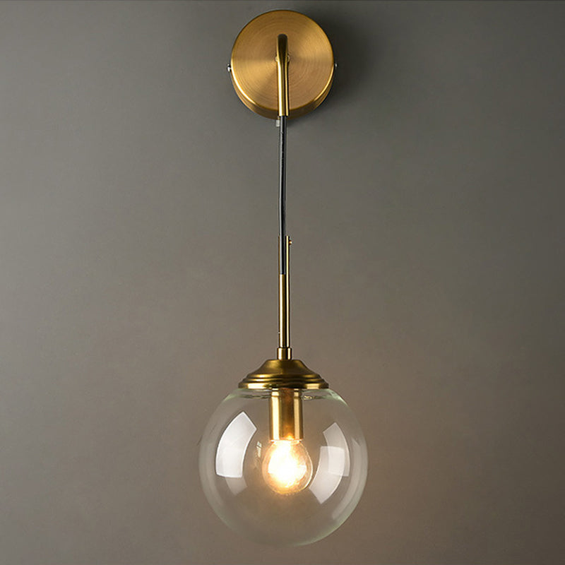 Globe Glas Wandmontage Lichtarmatur Zeitgenössisch 1 Kopf Gold Wandbeleuchtung für Schlafzimmer | Brehn