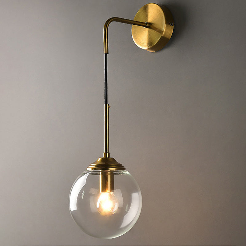 Globe Glas Wandmontage Lichtarmatur Zeitgenössisch 1 Kopf Gold Wandbeleuchtung für Schlafzimmer | Brehn